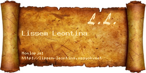 Lissem Leontina névjegykártya